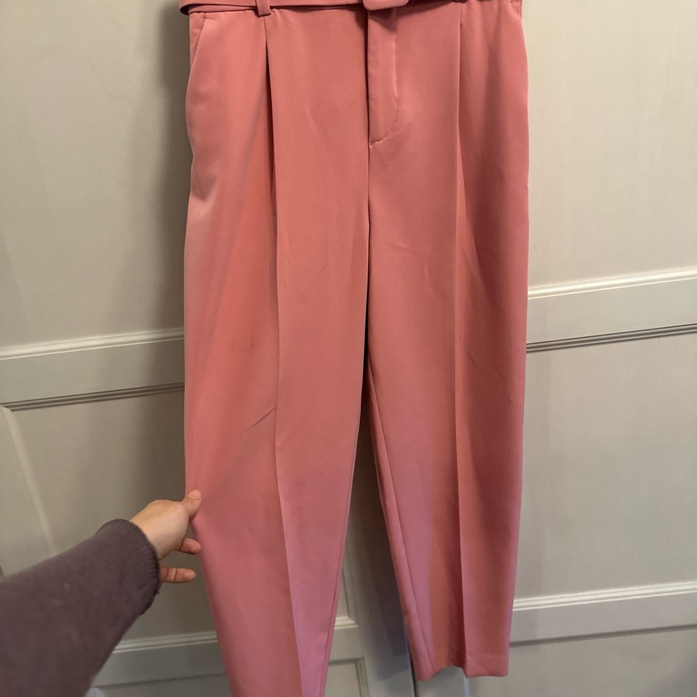 Zara Women's Pink Pant Suit: Blazer + Pants 2-Piece Set (M) - Picture 3 of 8